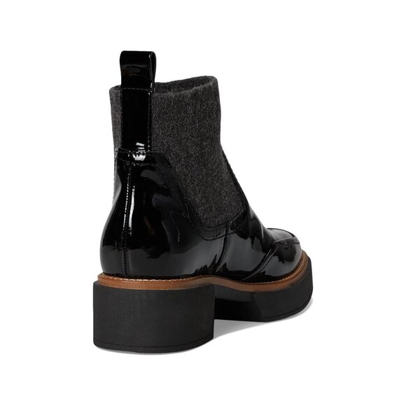 NWB $160 DOLCE VITA Patent Leather Saline H2O Waterproof Rain Boots Black 8 WIDE - Picture 9 of 11